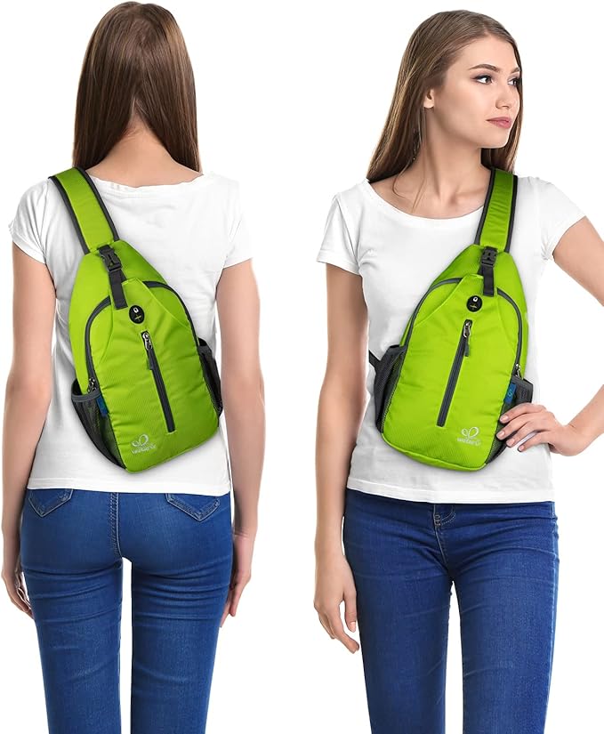 WATERFLY Crossbody Sling Backpack Sling Bag Travel Hiking Chest Bag Daypack