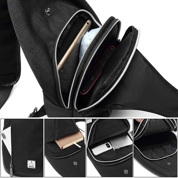 Small Sling Bag Crossbody Backpack Over the Shoulder Bag for Men Women Travel Outdoors, Lightweight Sling Chest Pack (Large, Blue)