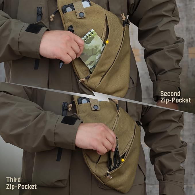 WYNEX Tactical Crossbody Sling Bag,Concealed Carry Bag for Men Women,Anti Theft Crossbody Bags, CCW Bags EDC Carry