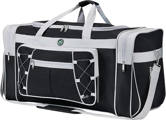 Travel Duffle Bags for Men Weekender Over Night Carry On Bag Lightweight Extra Large Oxford Duffel Gym Sturdy Luggage Water-Proof for Men & Women 26" (Blue Gold)