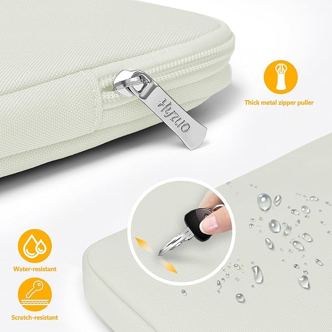 HYZUO 13 Inch Laptop Sleeve Bag Set for MacBook Air 13 M4/M3/M2/M1 2025-2018, MacBook Pro 13 M2/M1 2025-2016, iPad Pro/Air 13, XPS 13, Surface Pro, Notebook Case for 12"-13" Tablet, Beige