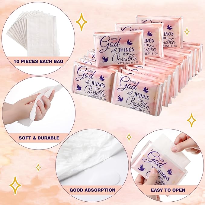 Sinmoe 60 Pack Pocket Tissues Travel Packs Christian Travel Tissues 3 Ply Pocket Size for Guests Mini Wallet Facial Napkin for Breast Cancer Wedding Xmas Graduation(Bird)