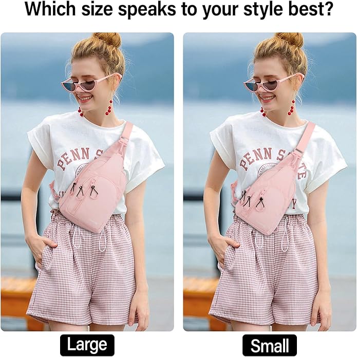 Hanke Crossbody Sling Bag for Women Men, Casual Cross Body Sling Bags, Lightweight Chest Bag for Outdoor Hiking Travel