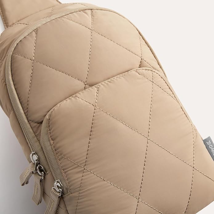 G4Free Sling Bag for Women, Casual Quilted Puffer Crossbody Purse Lightweight Fanny Packs for Daily Travel Work
