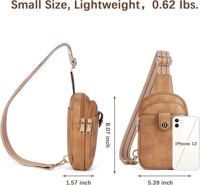 BOSTANTEN Small Sling Bag Crossbody Bags for Women Trendy Crossbody Purse Leather Chest Bag