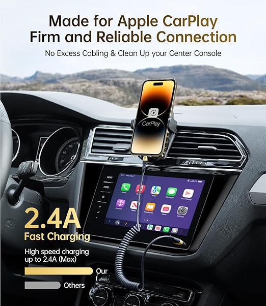 iPhone Charger Cable for Car, 2 Pack 5FT [Apple MFi Certified] Coiled Lightning Cable iPhone Charger Cord Compatible with iPhone 14/13/12/11 Pro Max/XS MAX/XR/XS/8/iPad/iPod/CarPlay-Gold