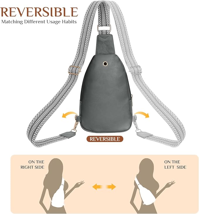 Small Leather Sling Bags for Women Fashion Crossbody Backpack Purse Sling Crossbody Bags