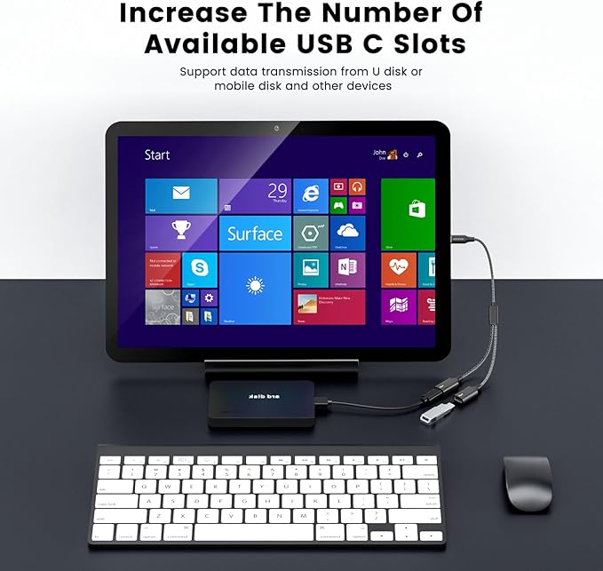 MOGOOD USB C to Dual USB C Female Adapter, 2 Ports, Not for Monitor and Charging, Incredibly Durable, Super Fit, 5V/0.9A Power Output