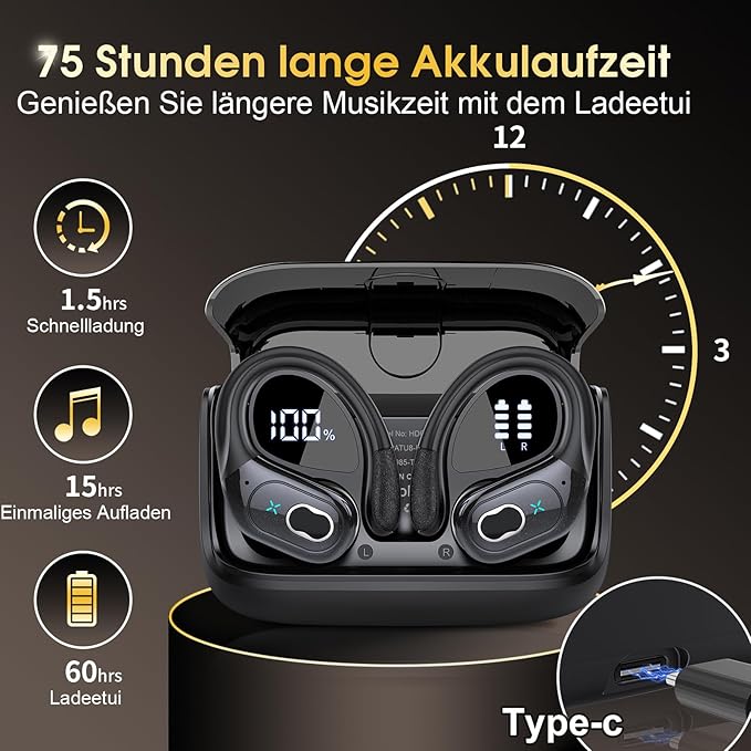 AI Translation Earbuds Real Time, 164 Language Translator Earbud 3-in-1 Bluetooth 5.4 Translator Earbuds with 6 Translation Modes, 75H Translators Headphones with APP for Travel Business Learning