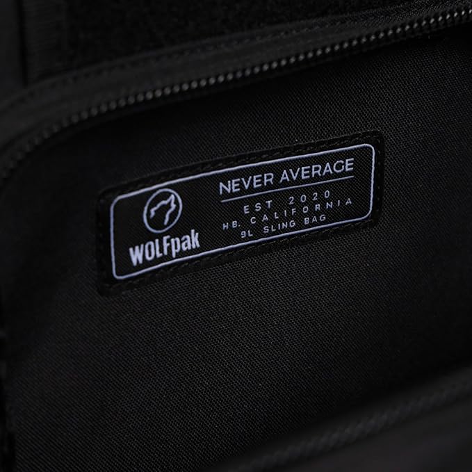 WOLFpak 9L Tactical Sling Bag Alpha Black - Compact Crossbody Backpack for Gym, Travel & EDC – Tactical Shoulder Bag with Multiple Pockets – Lightweight, Durable Sling Pack for Men & Women