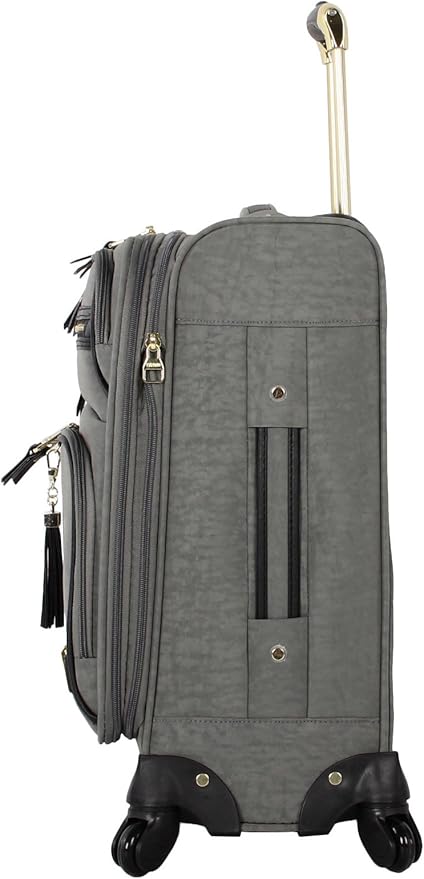 Steve Madden Unisex-Adult (Luggage only) Carry on Bag with Spinner Wheels, Peek-a-Boo Grey, 20in