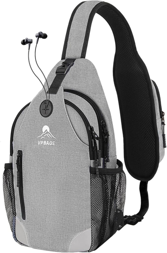 Sling Bag for Women, Crossbody Bag for Men, Cross Body Hiking Backpack, Travel Daypack, Chest Pack with Chest Phone Holder