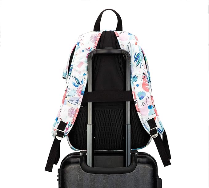 Kinmac Water Resistant Laptop Travel Outdoor Backpack with USB Charging Port for 13 inch 14 inch and 15.6 inch Laptop (Flowers)