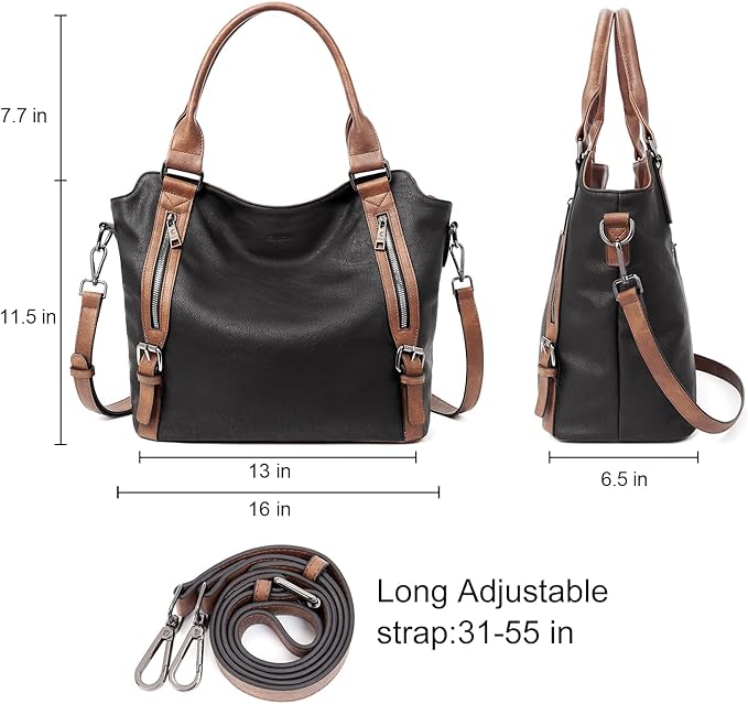 CLUCI Purses for Women Vegan Leather Handbags Tote Purse Shoulder Bag Large Ladies Hobo Bags