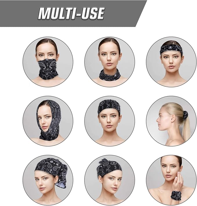 Neck Gaiter Bandana Face Mask: Cooling Gator Mask Breathable Face Cover Ski Neck Scarf Protection from Dust Sun for Men Women