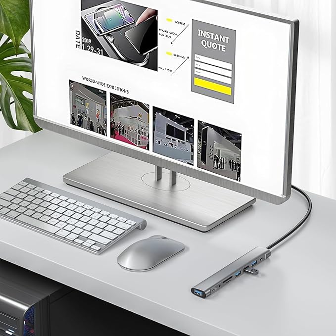 USB Hub Long Cable, 9 Ports USB 3.0 Adapter with 4 USB 3.0 Data Ports,SD/TF Card Slot,3.5mm Jack,USB-C Data,USB Splitter with USB C 5V/3A Power Port, 47IN/120CM Main Cable for Laptop PC