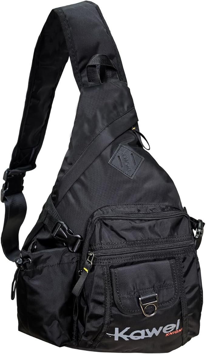 Large Sling Bag Laptop Backpack Cross Body Messenger Bag Shoulder Travel Rucksack (D- Black)