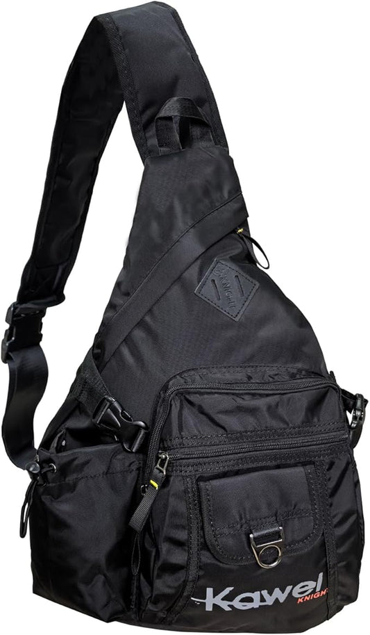Large Sling Bag Laptop Backpack Cross Body Messenger Bag Shoulder Travel Rucksack (D- Black)