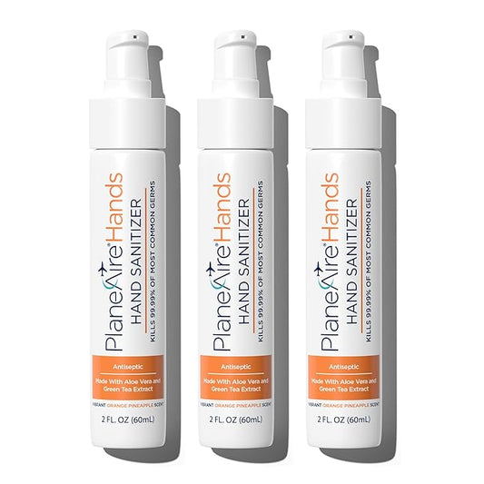 Orange Pineapple Gel Hand Sanitizer | Soothing, Moisturizing, Hydrating | Tropical Scent | Essential Oils, Green Tea Extract, Aloe, and Vegan Glycerin | TSA-Approved Travel Essential | 3-pack