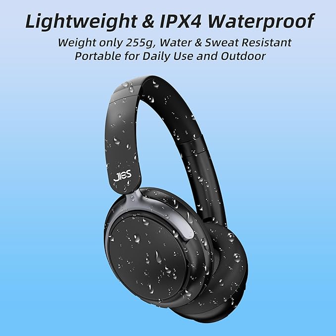 FunHub Active Noise Cancelling Headphones,Wireless Headphones BT 6.0 with Transparent Mode,Hi-Res Audio,Deep Bass,160H Playtime Foldable Storage Over Ear Headset for Gaming/Work/Travel-Black