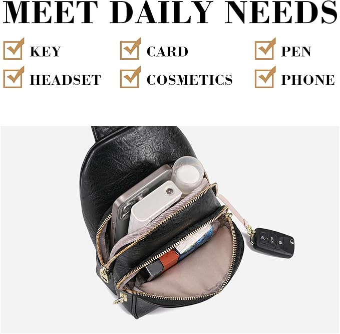 Haytijoe Crossbody Bags for Women Leather Sling Bag Anti-theft Cross Body Bag Travel Sling Purse Chest Bags Fanny Packs