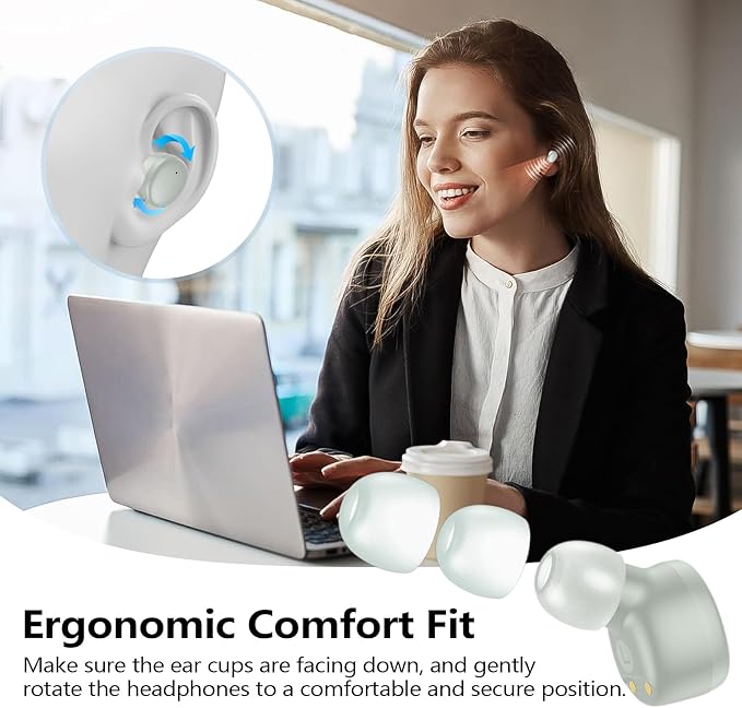 kurdene Wireless Earbuds Bluetooth 5.3 in Ear Buds Light Weight Headphones,Deep Bass Sound,Built in Mics Headset,Clear Calls Earphones for Sports Workout Light Blue