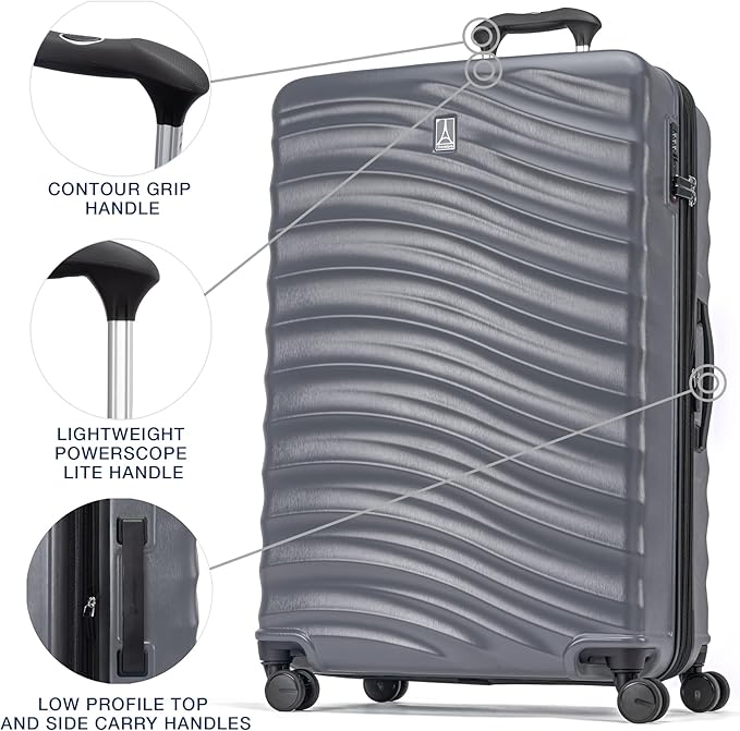 Travelpro Maxlite Air V2 Hardside Expandable Luggage, 8 Spinner Wheels, Lightweight Hard Shell, TSA lock, Shadow Grey, 2-Piece Set (21/28)