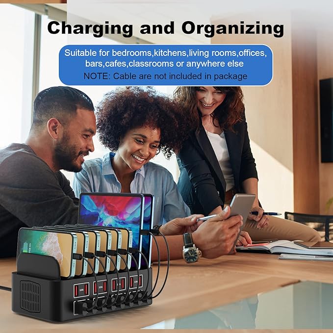 Charging Station for Multiple Devices,Cinlinso 150W/35A 16 Port USB Charging Station,Multi Device Fast Charger Organizer Compatible with iPad,Tablet,Kindle Cell Phone and Other Electronic
