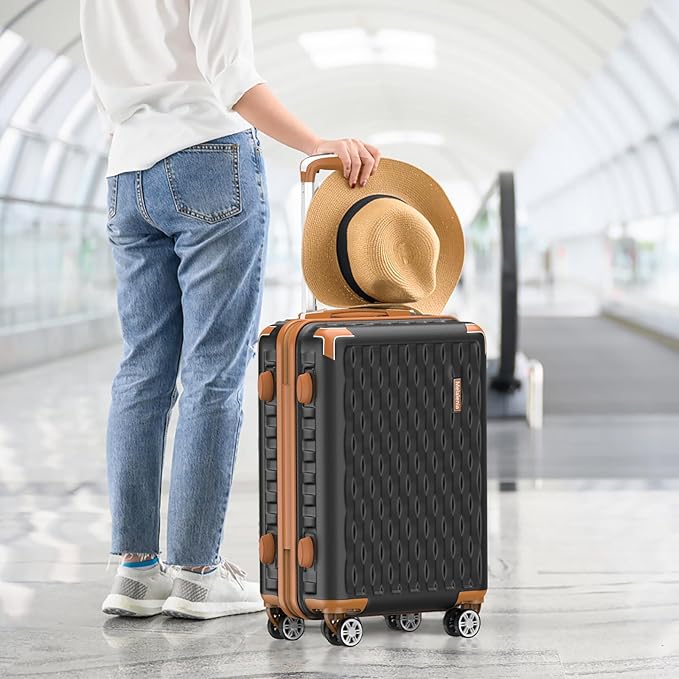 Melalenia Luggage Sets 4 Piece Suitcase Set,Hard Shell Carry on Luggage Travel Suitcases with Spinner Wheels and TSA Lock, Lightweight Luggage Set for Women