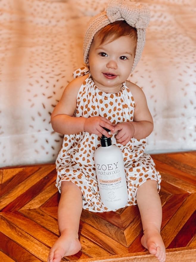 Zoey Naturals Sweet Citrus Baby Lotion - Enriched with Shea, Apricot Oil, Aloe & Avocado - Soothes & Moisturizes with Orange & Pomegranate - Gentle for Eczema Skin, Made in USA