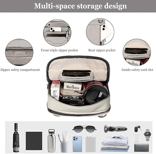 Leather Messenger Bag for Men, Small Leather Sling Shoulder Bag Messenger Pack for Men, Man Purse