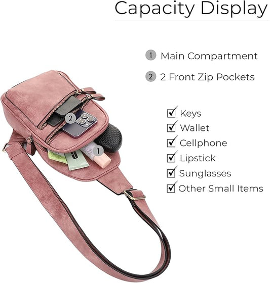 JESSIE & JAMES Jeannie Unisex Multi-Pocket Concealed Carry Sling Bag Crossbody Backpack Purse