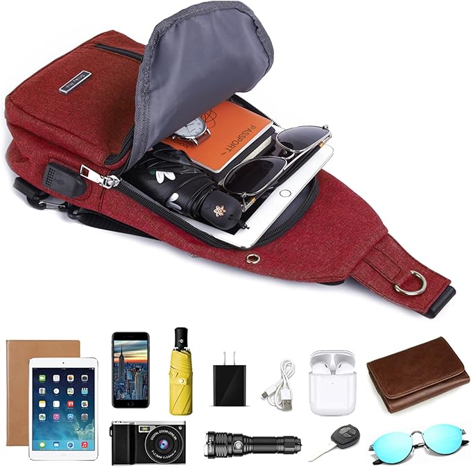 Seoky Rop Small Sling Bag Crossbody for Men Women One Strap Shoulder Cross Body Bag Sling Backpack for Travel