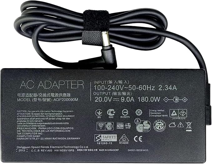 180W Zephyrus Charger Fit for Asus Rog Zephyrus G14(2022 2023) G15 G531GT GA401 GA401I GA401IU GA502 GA502D GA502DU GU502 ADP-180TB H Gaming Laptop