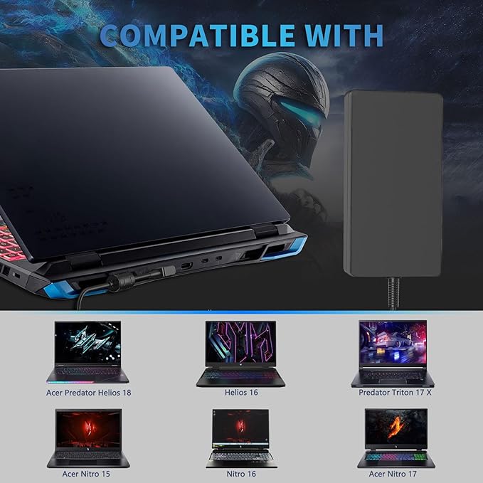 330W Laptop Charger for Acer Predator Helios 16 18 15 Series, PH18-71, PH18-71-94F1, PH18-71-76B3, PH18-71-940Q, Compatible with Acer Predator Triton Gaming Laptop Power Supply Adapter Cord