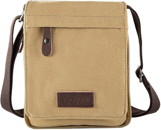 Sechunk Vintage Canvas Messenger Cross body bag Shoulder bag