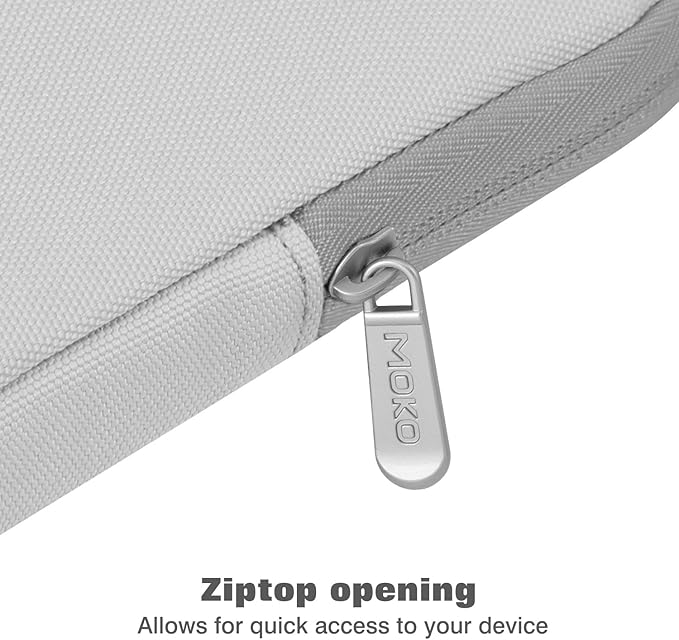 MoKo 9-11 Inch Tablet Sleeve Bag Carrying Case Fits New 11 inch iPad Air M3, iPad A16 2025, iPadPro 11 M4, Air 5/4/3, iPad10/9/8th Gen, Tab S8/S9 11", Gray + White