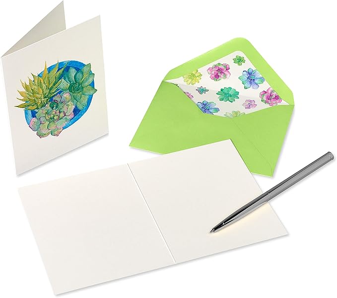 Papyrus Thank You Cards with Envelopes, Succulent (20-Count)