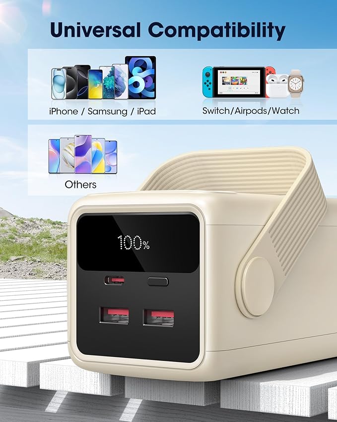 Portable Charger Power Bank 70000mAh, 22.5W Fast Charging USB C Battery Pack, 3 Outputs, LED Display & LED Light, External Huge Capacity Battery Bank for iPhone, Samsung, iPad, Camping Picnic