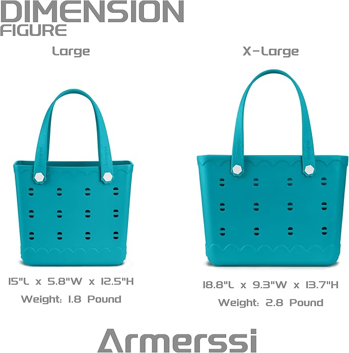 Armerssi Rubber Tote Bag For Women Large Rubber Beach Bag Waterproof Washable Handbag Durable Tote Bag Beach Swimming Travel