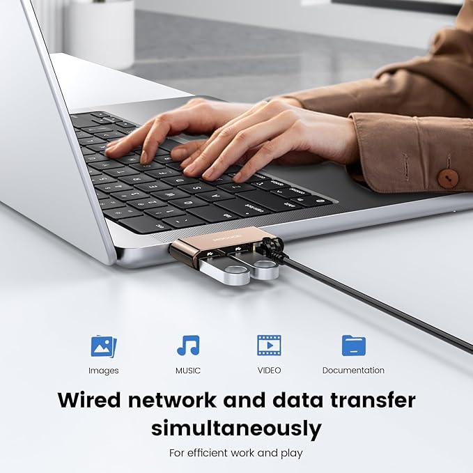 MOGOOD USB C to Ethernet Adapter - USB-C Hub with RJ45 Gigabit Ethernet LAN Network Adapter - Compatible with MacBook Pro, iPad Pro, Dell XPS