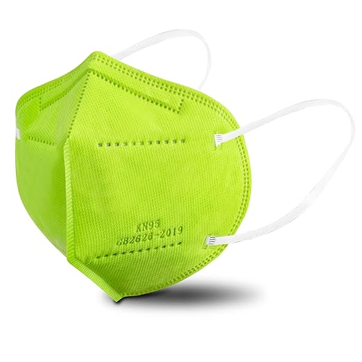Akgk KN95 Face Mask 50 PCS, Breathable Protection 5-Ply Green Masks, Cup Dust Safety