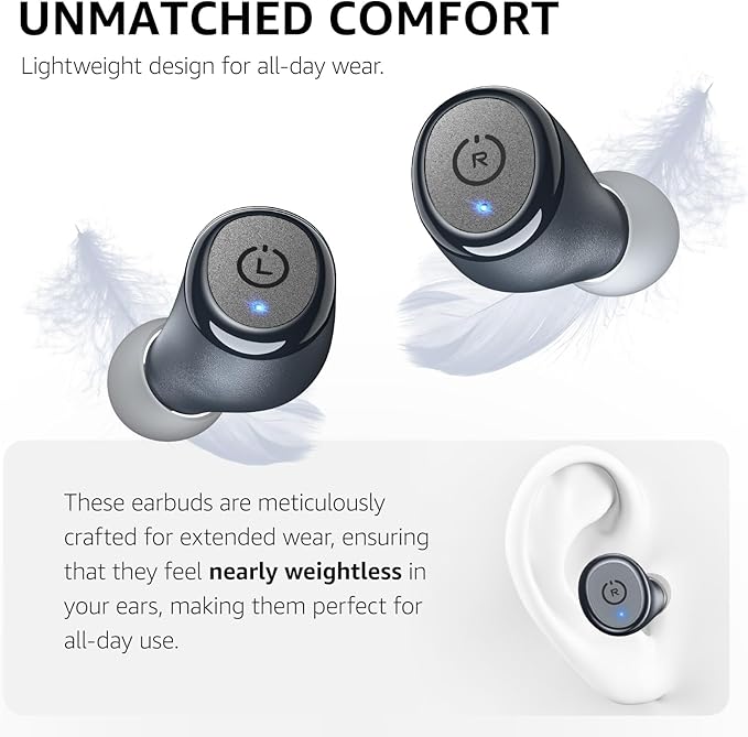 TOZO T10 Wireless Earbuds Bluetooth 5.3 Headphones, App Customize EQ, Ergonomic Design, 55H Playtime, Wireless Charging Case, IPX8 Waterproof Sound in-Ear Headset, 2025 New Version