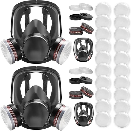 Gas Masks Survival Nuclear and Chemical, Full Face Gas Mask with Activated Carbon Filter