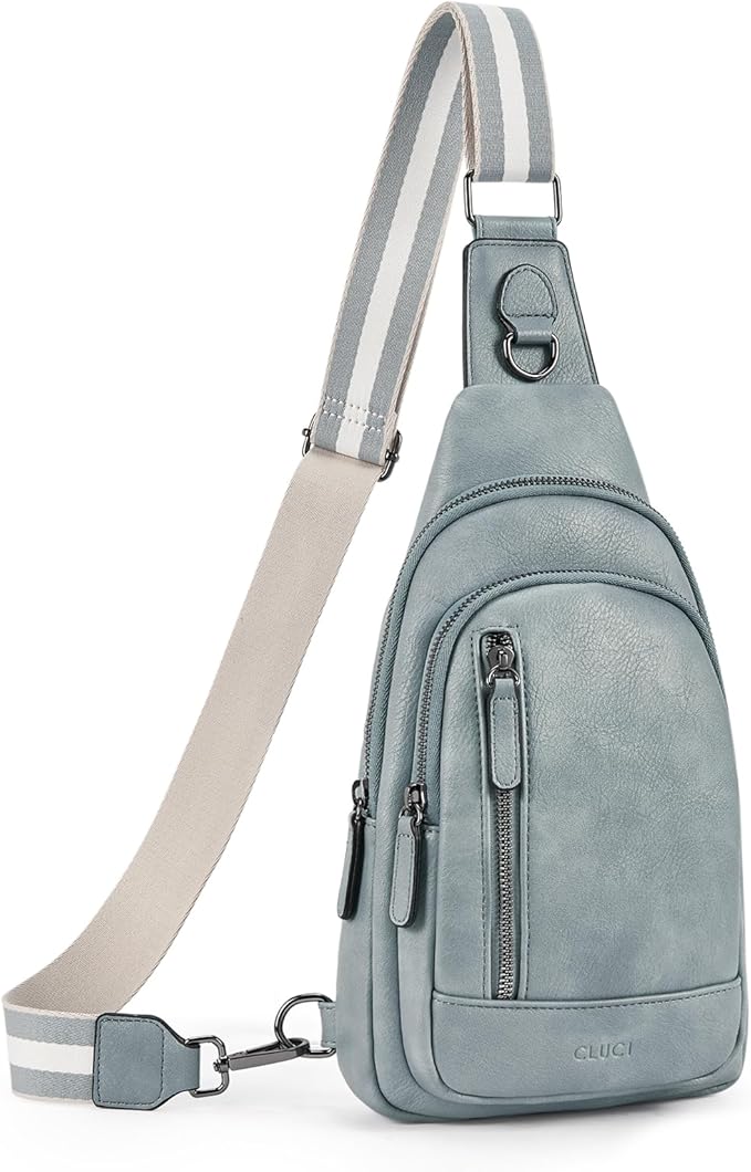 CLUCI Crossbody Bags for Women Men,Leather Sling Bag Cross Body Backpack for Woman Gifts for Women Birthday Unique