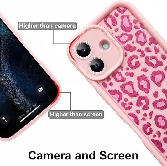 KANGHAR Case Compatible with iPhone 17 Leopard Printed Pattern Cute Cheetah Phone Case Soft TPU Shockproof Protective Cover Designed for iPhone 17 6.3 Inch Pink