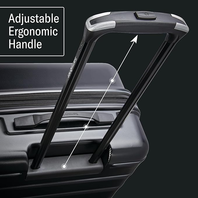 Samsonite Omni 2 28-Inch Large Checked Hardside Luggage with 360° Spinner Wheels - Scratch Resistant Hardshell - TSA Lock - Expandable Polycarbonate Shell for Lightweight Travel - Artic Silver