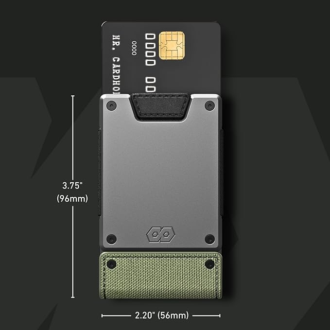 PROOF Wallet | Slim Minimalist Wallets for Men | Leather & Metal | RFID Wallet | Front/Back Pocket | Gift Box | Veteran Owned