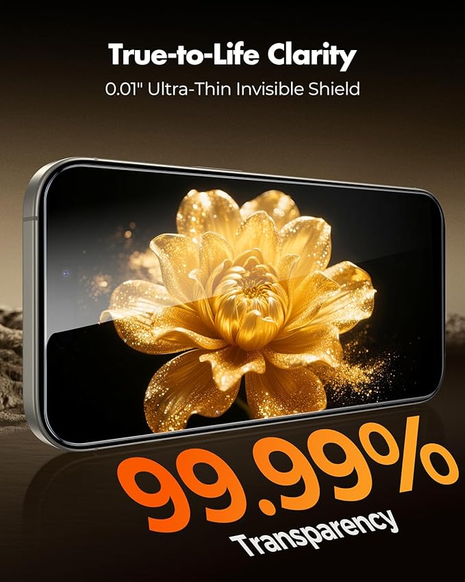 UNBREAKcable 2+2 Pack for iPhone 15 Pro Max Screen Protector & Lens Protector 【Military-Grade】【Easy Install】【Efficient Night Shot】9H+ Shatterproof Tempered Glass Film,Bubble-Free&Anti-Fingerprint ,Case Friendly-6.7 inch