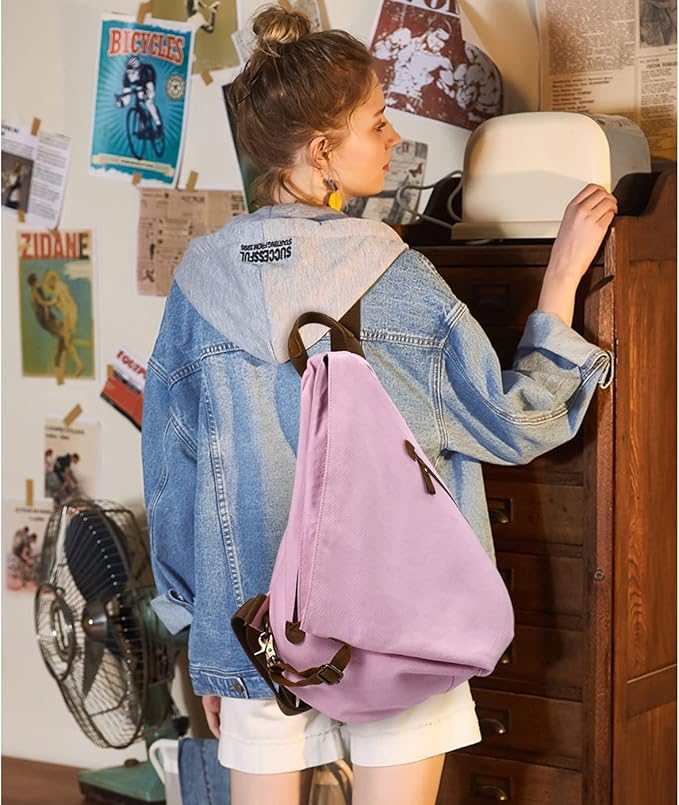 KL928 Canvas Vintage Backpack – Large Casual Daypack Outdoor Travel Rucksack Hiking Backpacks for Men Women